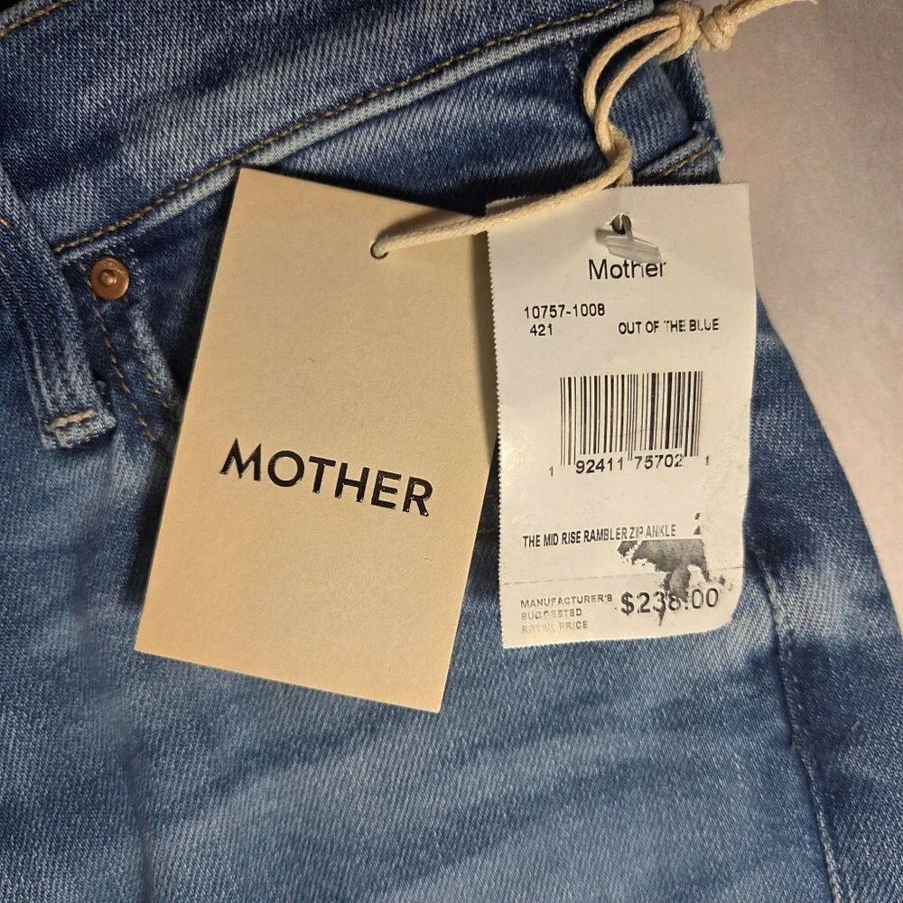 MOTHER Jeans Mid Rise Rambler Out Of the Blue. - Picture 4 of 6